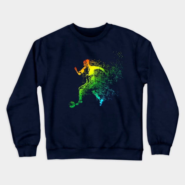 Soccer Player Particles Crewneck Sweatshirt by letnothingstopyou